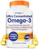 OmegaVia Ultra Concentrated Omega 3 Fish Oil Burpless, 60 Softgels, Triple