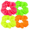 AUEAR, 8 Pack Neon Scrunchies, 80s Hair Accessories Bright Colors Scrunchy Premium Elastic ties Ponytail Bands for Women 90s Party Outfits Workout Co