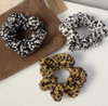 Leopard Print Hair Scrunchies Soft Hair Ties Elastic Ponytail Holders for Women Girls Satin Scrunchies for Thick Long Hair Accessories 3 Pcs