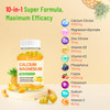 Calcium Magnesium Zinc Gummies with Vitamin D3 and K2, High Absorption Magnesium