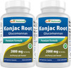 Best Naturals 2 Pack Konjac Glucomannan Root 2000 mg per Serving