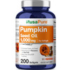 NusaPure Pumpkin Seed Oil 1000mg 200 Softgel Capsules (Non-GMO, Soyfree)
