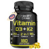 Health Dose Vitamin D3 10,000 IU + K2 (MK7) Supplement, 2-in-1 Formula, Immune