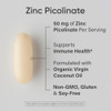 Sports Research High Potency Zinc Picolinate 50mg with Organic Coconut Oil