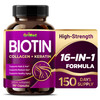 GriMed BIOTIN with Collagen + Keratin 7,275mg Strong Nails & Hair, Radiant Skin