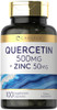 Carlyle Quercetin 500mg Capsules - with 50mg Zinc - 100 Count