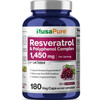 NusaPure Resveratrol & Polyphenol Complex 1450mg 180 Vegetarian Caps (Non-GMO