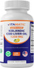 Vitamatic Icelandic Cod Liver Oil Capsules 1250mg 120 Softgels (Lemon Flavor)