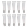 10PCS 15ML 0.5OZ Transparent Empty Mini Plastic Lip Gloss Soft Tubes with Screw Cap Lip Balm Hand Cream Holder DIY Reusable Refillable Vial Container