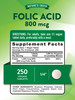 Nature's Truth Folic Acid - 800 mcg - 250 Tablets