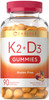 Carlyle Vitamin D3 K2 Gummies - 90 Count - 5,000 IU of D3 + 100 mcg MK7