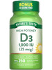 Nature's Truth D3 1000 IU - 250 Softgels - Essential Vitamin D