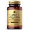 Solgar Vitamin D3 (Cholecalciferol) 125 MCG (5000 IU), 100 Softgels