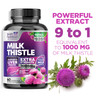 Milk Thistle Supplement - 9:1 Strength Liver Health Support with Dandelion Root & Silymarin Marianum, Liver Cleanse Detox & Repair 1000mg Equivalent
