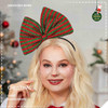 Olbye Red Green Christmas Hair Bows Headband Big Bowknot Hairbands with Bows Sparkly Festival Headwear Holiday Party Hair Accessories for Women