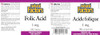Folic Acid 1mg (180Tablets) Brand: Natural Factors