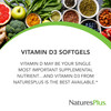 NaturesPlus Vitamin D3 5000 IU - 60 Softgels - Bone Strength & Immune Support
