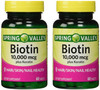 Spring Valley 10000mcg Biotin with 100mg Keratin Dietary Supplement, 60 Count