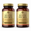 Solgar Biotin 5000 mcg - 50 Vegetable Capsules, Pack of 2