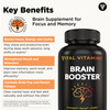 Vital Vitamins Brain Supplements for Memory and Focus (2-Pack)- Nootropic Brain