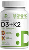 DEAL SUPPLEMENT Vitamin D3 5,000 IU + K2 MK7 Softgels, 250 Count