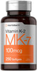 Horbäach Vitamin K2 MK7 100mcg | 250 Softgels | Non-GMO, Gluten Free Supplement
