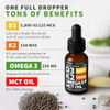 (2 Pack) Organic Vitamin D3 K2 Drops with MCT Oil Omega 3, 5000 IU, Maximum