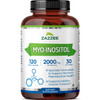 Zazzee Myo-Inositol Capsules, 2000 mg per Serving, 120 Vegan Capsules, Ideal