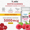 YUM-V's Biotin Gummies - High Potency Biotin Vitamins 5,000 mcg