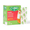 CURAD Plastic Adhesive Bandages 1" x 3", Not Made from Natural Rubber Latex, Box of 100