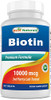 Best Naturals Biotin (Also Called Vitamin B7), 10,000 mcg 365 Tablets (365 Count
