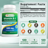 Best Naturals Vitamin B1 as Thiamine Mononitrate 500 mg 120 Tablets (120 Count