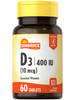 Sundance Vitamin D3 400 IU (10 mcg) - 60 Vegetarian Tablets