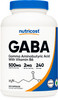 Nutricost GABA (Gamma Aminobutyric Acid) + Vitamin B6, 500mg per Serving, 240