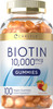 Carlyle Biotin 10000mcg Gummies - 100 Count - Peach Flavor Supplement