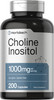 Horbaach Choline Inositol 1000mg Supplement - 200 Capsules