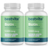 BESTVITE Biotin 5000mcg (240 Vegetarian Capsules) (120 x 2)