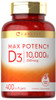 Carlyle Vitamin D 10000 IU 400 Softgels - Value Size