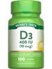 Nature's Truth Vitamin D3 - 400 iu (10 mcg) - 100 Tablets