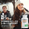 Bronson Vitamin K2 (MK7) with D3 Supplement Non-GMO Formula 5000 IU Vitamin D3 &