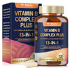 13-in-1 Vitamin B Complex Plus with Vitamin B1, B2, B3 (Niacinamide), B4, B5