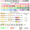 Redtwo 15000 Pcs Clay Beads Bracelet Making Kit 3 Boxes 72 Colors Friendship Bracelet Kit Flat Polymer Heishi Beads for