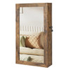 SONGMICS Lockable Jewelry Cabinet Armoire with Mirror WallMounted Space Saving Jewelry Storage Organizer Rustic Brown UJ