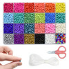 Renashed 4mm Beads for Bracelets Kit 7200pcs Glass Seed Beads Multi Color for DIY Jewelry Name Bracelets Making and Craf