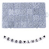 1400pcs Letter Beads 4x7 mm Acrylic Alphabet Beads Beads for Jewelry and Bracelet Making in 28 Grid Box White and Black