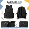 PAUBACK Black School Backpack for Girls Women Waterproof High School Book Bag Cute Backpack for Men Teens Boys Lightweig
