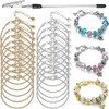 20 Pieces Snake Chain Charm Bracelet with Bracelet Helper Adjustable Snake Charm Bracelet Chains with Heart Lobster Clas