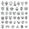 JIALEEY Wholesale Bulk Mix 40 Pcs Tibetan Silver Tone Color Spacer Loose Beads Fit European Charm Bracelet Lot for Jewel