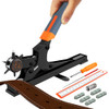 XOOL Revolving Punch Plier Kit Leather Hole Punch Set for Belts Watch Bands Straps Dog Collars Saddles Shoes Fabric DIY