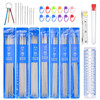 woshilaoDS 35pcs Double Pointed Knitting Needle Sets 20 cm78 inch Stainless Steel Metal Knitting Needles with Double End